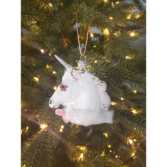 Cody Foster Unicorn Ornament Head Bust White Pink Mythical Fantasy 3.5" - Picture 2 of 3